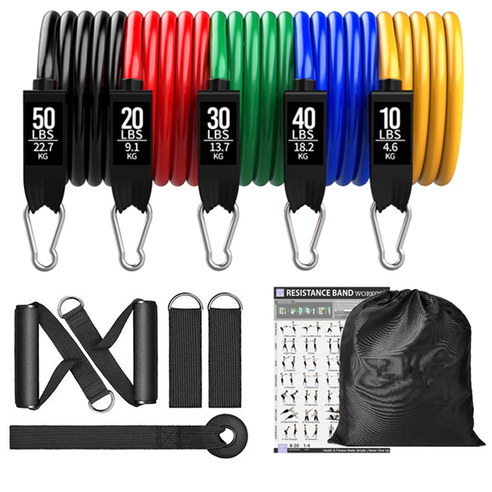 150lbs Resistance Bands Set for Women Latex Exercise Workout Band - Image 10