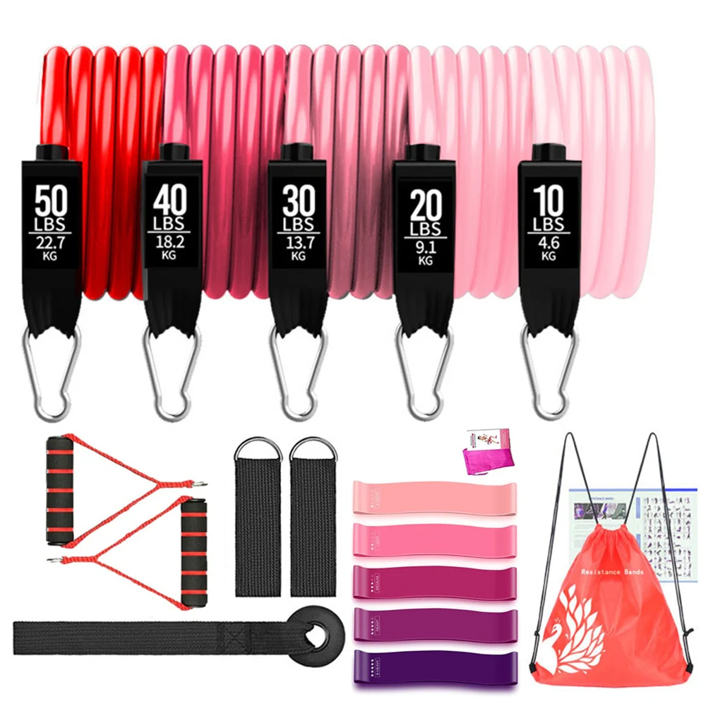 150lbs Resistance Bands Set for Women Latex Exercise Workout Band - Image 11