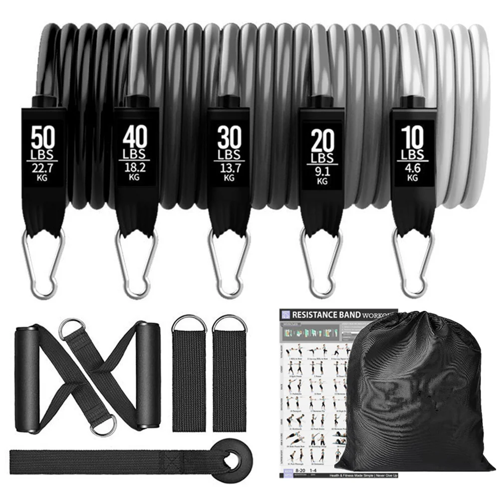 150lbs Resistance Bands Set for Women Latex Exercise Workout Band - Image 14