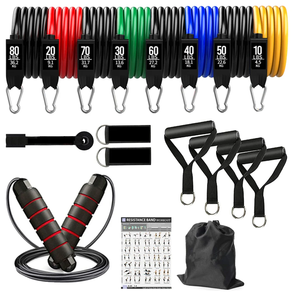 150lbs Resistance Bands Set for Women Latex Exercise Workout Band - Image 6