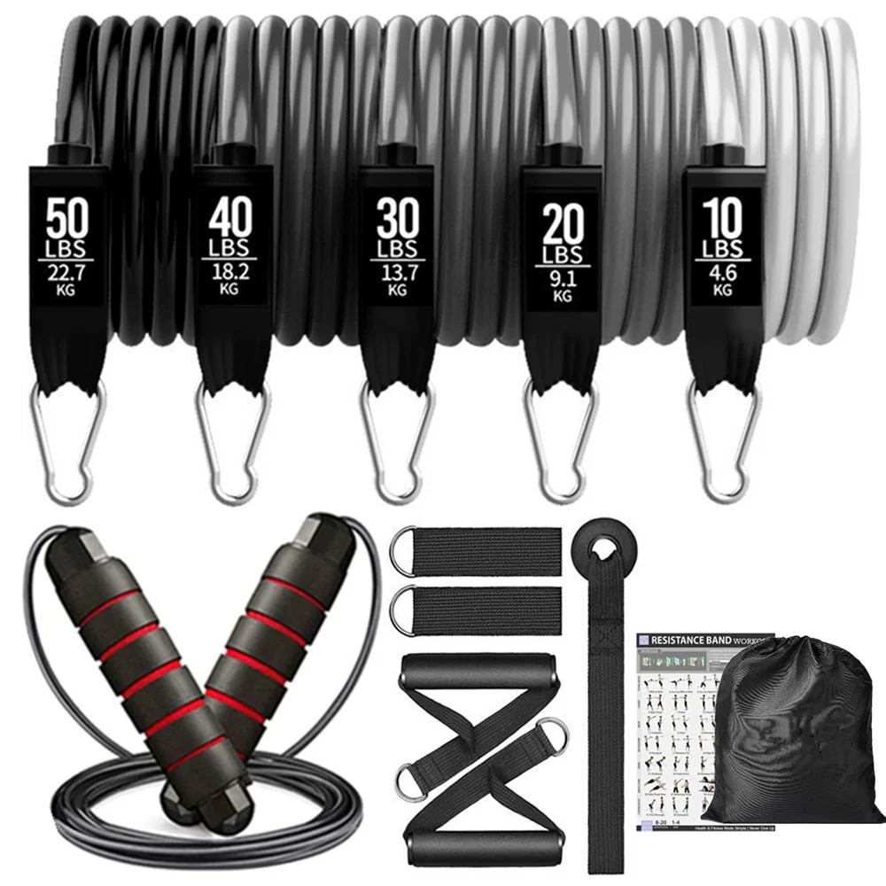150lbs Resistance Bands Set for Women Latex Exercise Workout Band - Image 7