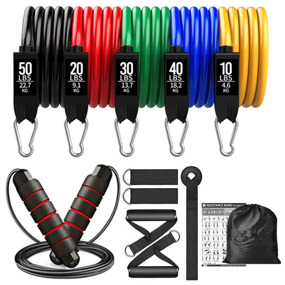 150lbs Resistance Bands Set for Women Latex Exercise Workout Band - Image 8