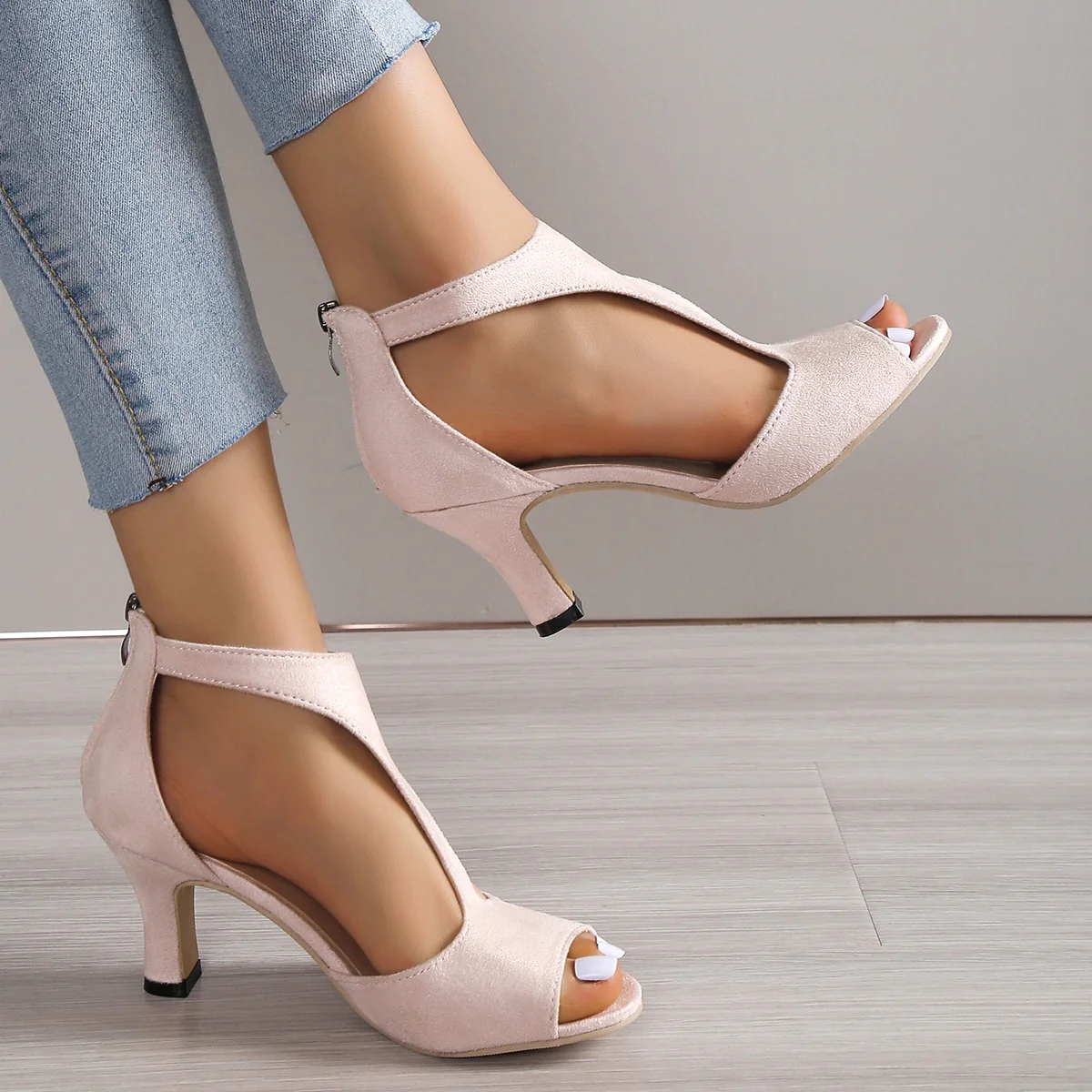 2023 Sexy Summer Women Linen Plain 6cm Wedge Sandals - Image 7