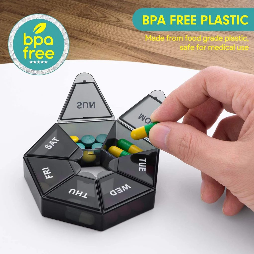 2Pcs/set Pill Case Plastic 7 Days Tablet Candy Box Portable Storage Tablet Holder Travel Organizer Pill Dispenser Container - Image 16