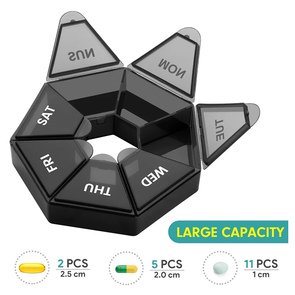 2Pcs/set Pill Case Plastic 7 Days Tablet Candy Box Portable Storage Tablet Holder Travel Organizer Pill Dispenser Container - Image 18