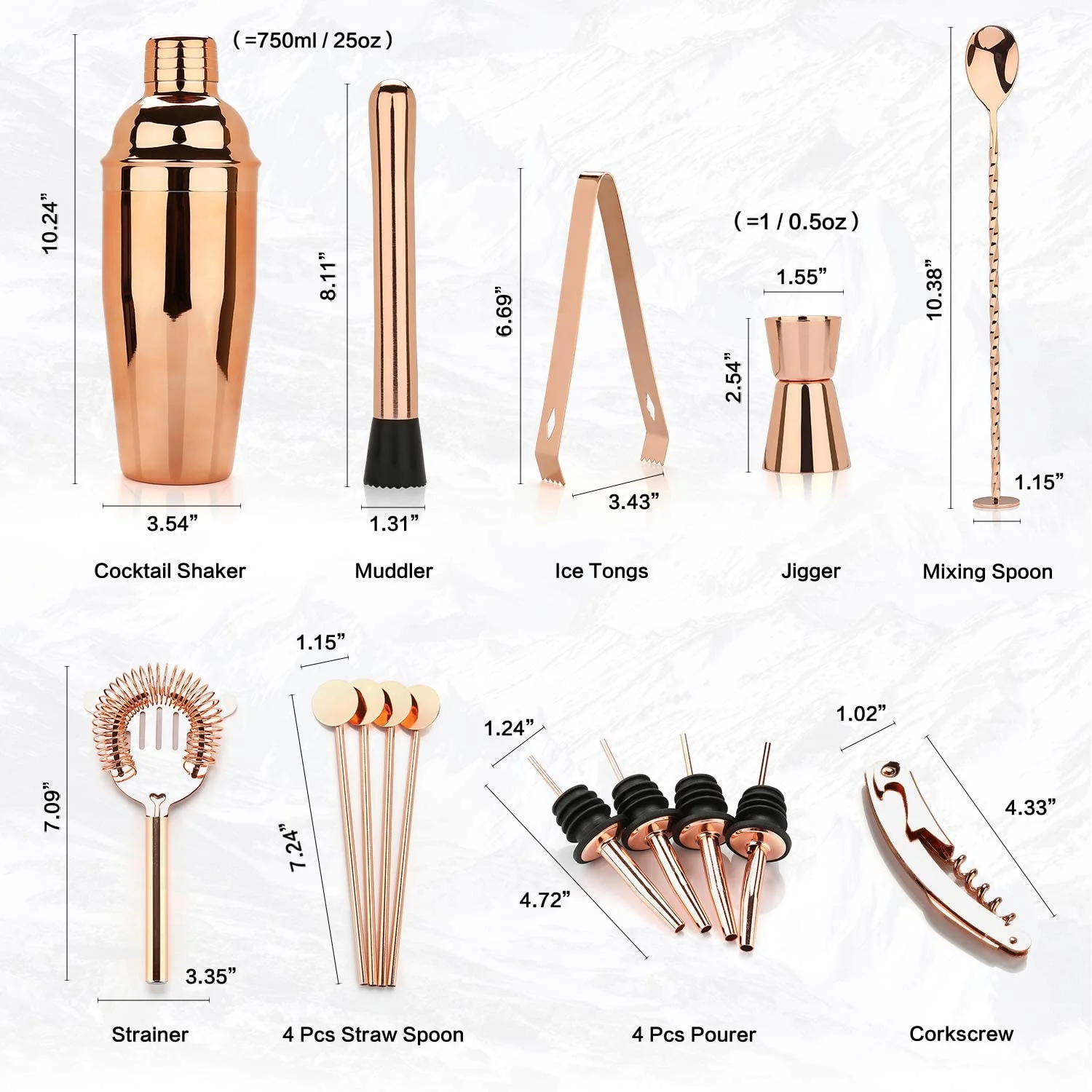 Cocktail Shaker Making Set,16pcs Bartender Kit For Mixer Wine Martini, Stainless Steel Bars Tool, Home Drink Party Accessories - Image 13