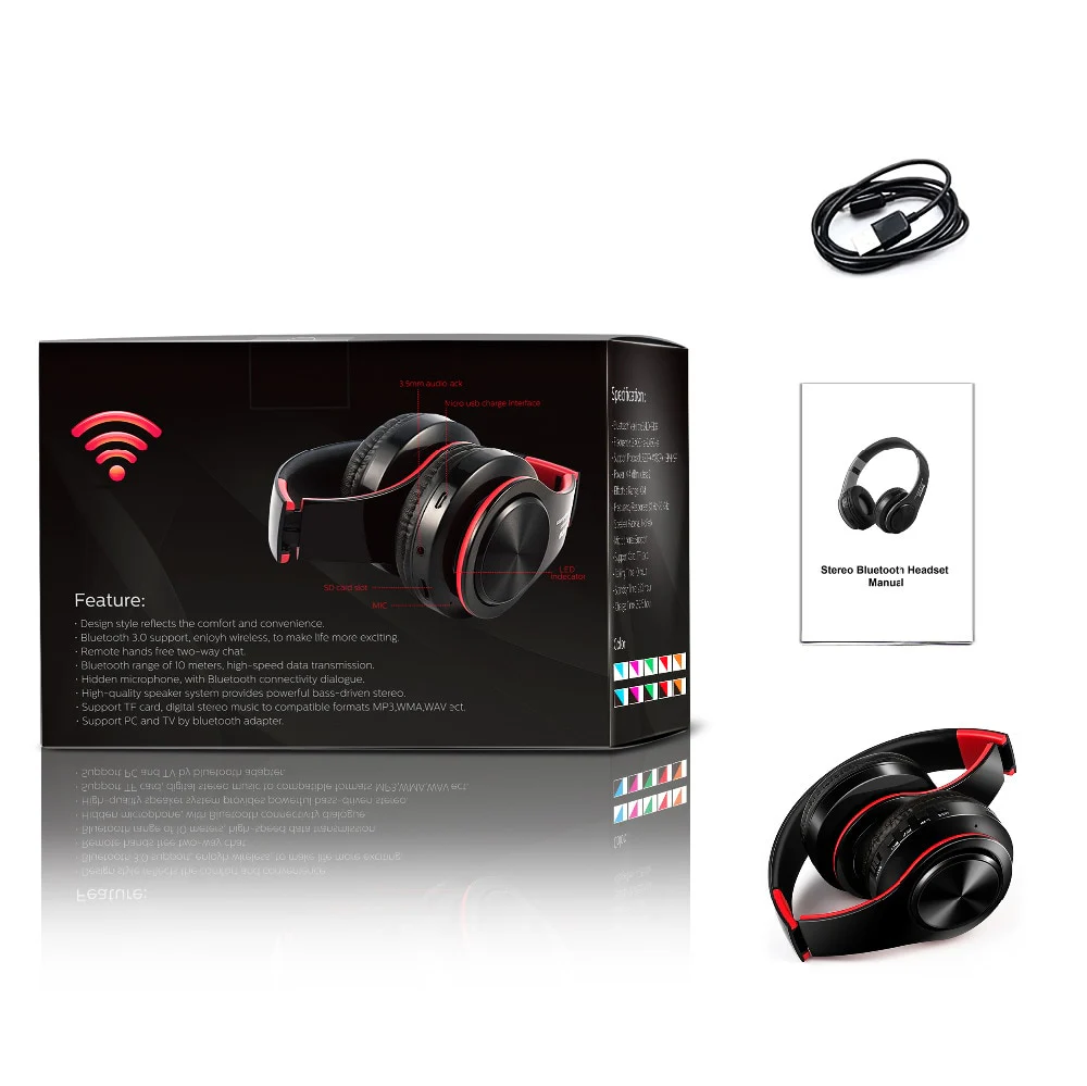HIFI Stereo Earphones Bluetooth Headphone Music Headset FM and Support SD Card with Mic for Mobile Xiaomi Iphone Sumsamg Tablet - Image 17
