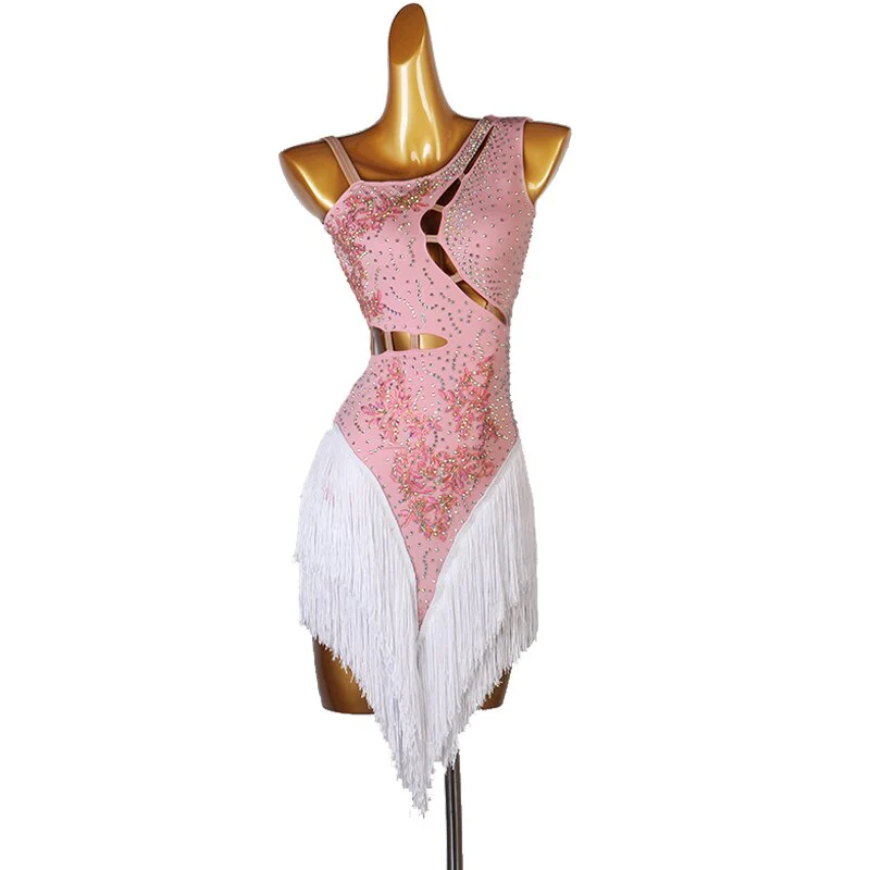 Latin Dress Women Dancing Rhinestone Dress 12 colors Tassels Fringe Dress Rumba Dress Competition Salsa Costume Gatsby Dress - Image 10