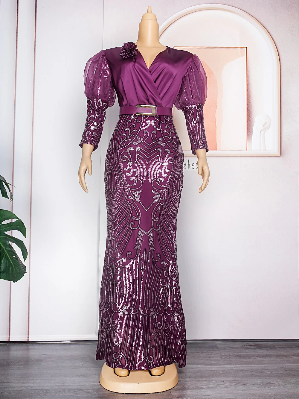 Plus Size African Party Long Dresses for Women 2023 New Dashiki Ankara Sequin Evening Gowns Turkey Outfits Robe Africa Clothing - Image 7