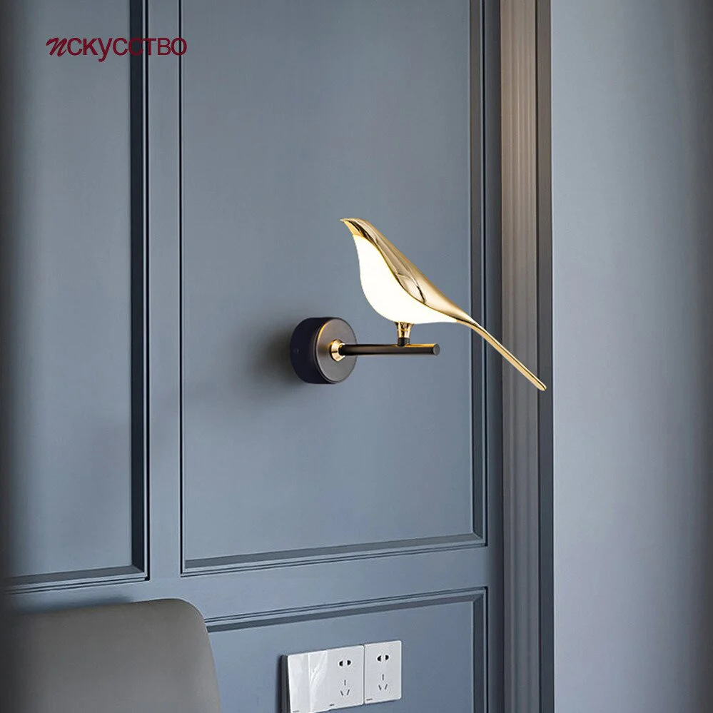 Postmodern Designer Luxury Gold Plating Bird Led Wall Lamp Hallway Corridor Stairs Sconce Bedroom Decoration Lighting Fixtures - Image 6